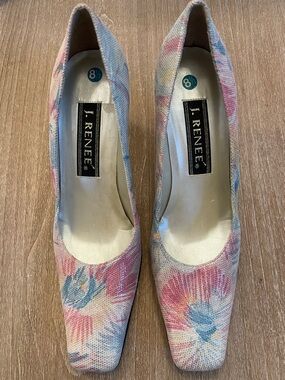 J. Renee Pastel Multi Color Block Kitten Heels